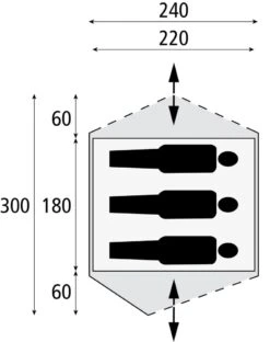 Bardani Stratos 240 / 3 Persoons Tent Grijs -Kampeeruitrustingswinkel 58501 bardani bardani stratos 240 bijzettent
