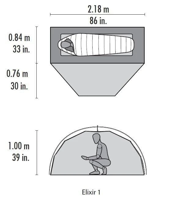 MSR Elixir 1 / 1 Persoons Tent Grijs 3 MSR Elixir 1 / 1 Persoons Tent Grijs - Afbeelding 3