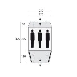 Safarica Kenia 230 TC / 3 Persoons Tent Grijs -Kampeeruitrustingswinkel 68227 safarica kenia 230 tc 3 persoons tent