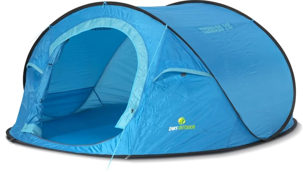 DWS Tornado 210 - 3 Persoons Tent Blauw 1 DWS Tornado 210 - 3 Persoons Tent Blauw