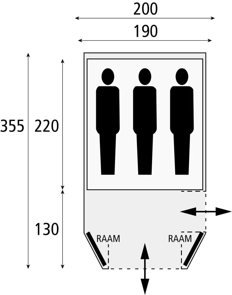 Safarica Laguna 210 - 3 Persoonstent Grijs 2 Safarica Laguna 210 - 3 Persoonstent Grijs - Afbeelding 2