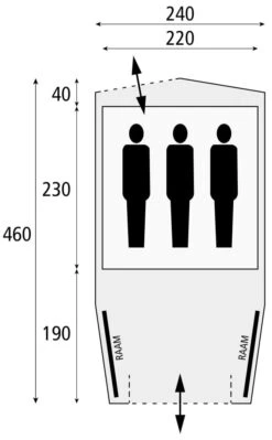 Safarica Cabana Reef 240 - 3 Persoons Tent Grijs 7 Safarica Cabana Reef 240 - 3 Persoons Tent Grijs -Kampeeruitrustingswinkel 74798 safarica cabana reef 240 3 persoons tent