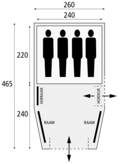 Safarica Blackhawk 260 - 4 Persoons Tent Grijs -Kampeeruitrustingswinkel 74802 safarica blackhawk 260 4 persoons tent