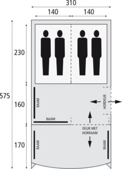 Safarica Pacific Reef 310 TC - 4 Persoons Tent Grijs 9 Safarica Pacific Reef 310 TC - 4 Persoons Tent Grijs -Kampeeruitrustingswinkel 74812 safarica pacific reef 310 tc 4 persoons tent