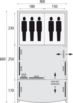 Safarica Pacific Reef 360 TC - 5 Persoons Tent Grijs -Kampeeruitrustingswinkel 74814 safarica pacific reef 360 tc 5 persoons tent