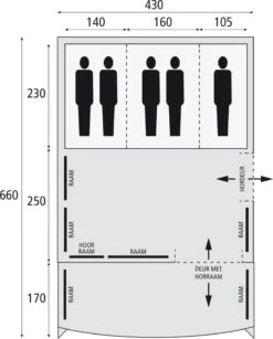 Safarica Pacific Reef 430 TC - 5 Persoons Tent Grijs -Kampeeruitrustingswinkel 74816 safarica pacific reef 430 tc 5 persoons tent