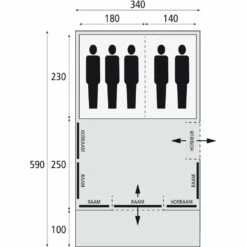 Bardani Spitfire 340 XL RSTC - 5 Persoons Tent Beige -Kampeeruitrustingswinkel 74851 bardani spitfire 340 xl rstc 5 persoons tent