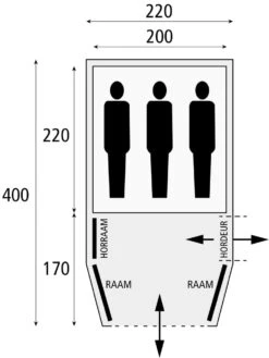 Safarica Blackhawk 220 TC / 3 Persoons Tent Beige 8 Safarica Blackhawk 220 TC / 3 Persoons Tent Beige -Kampeeruitrustingswinkel 76089 safarica blackhawk 220 tc 3 persoons tent