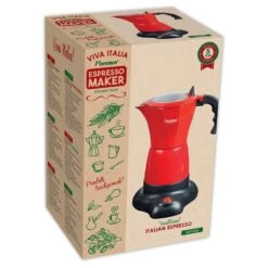 Bestron Elektrische Espressomaker Rood -Kampeeruitrustingswinkel 79587 bestron espresso apparaat 480w 300ml rood