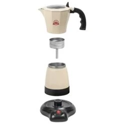 Bestron Elektrische Espressomaker Beige -Kampeeruitrustingswinkel 79590 bestron espresso apparaat 480w 300ml ivoor