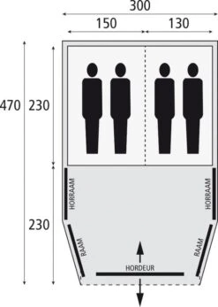 Bardani AirWave 300 - 4 Persoons Opblaastent Grijs -Kampeeruitrustingswinkel 80340 bardani airwave 300 4 persoons opblaastent