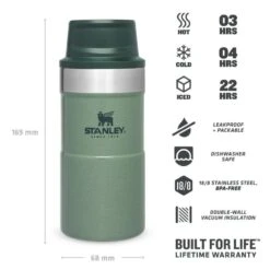 Stanley The Trigger-Action Travel Mug 0,25L Groen -Kampeeruitrustingswinkel 82036 stanley the trigger action travel mug 025l