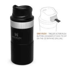 Stanley The Trigger-Action Travel Mug 0,25L Zwart -Kampeeruitrustingswinkel 82040 stanley the trigger action travel mug 025l