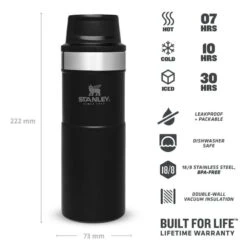 Stanley The Trigger-Action Travel Mug 0,47L Zwart -Kampeeruitrustingswinkel 82063 stanley the trigger action travel mug 047l