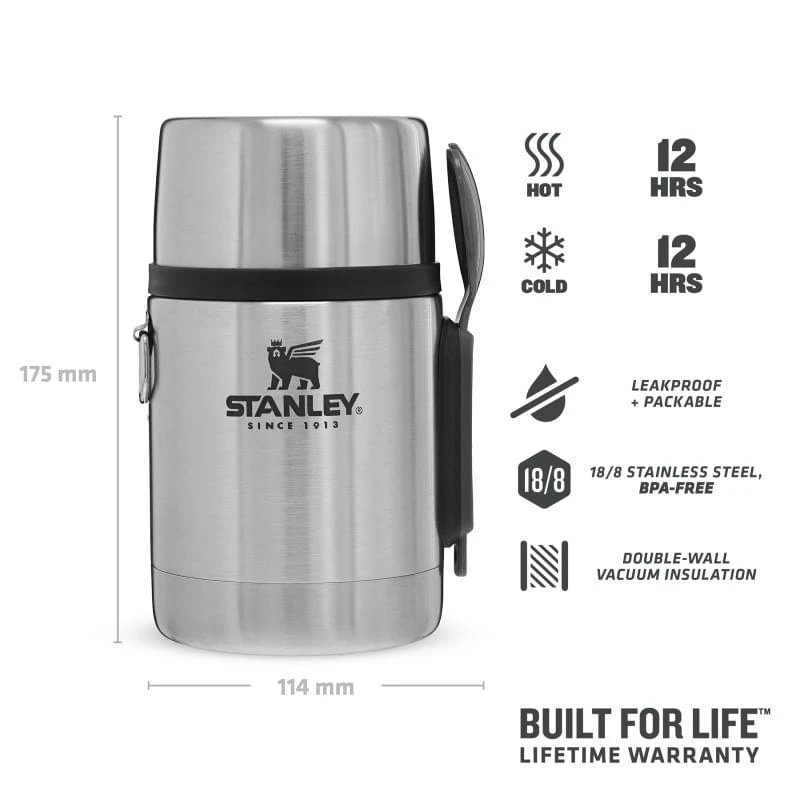 Stanley The Stainless Steel All-in-One Food Jar 0,53L + Spork 4 Stanley The Stainless Steel All-in-One Food Jar 0,53L + Spork - Afbeelding 4