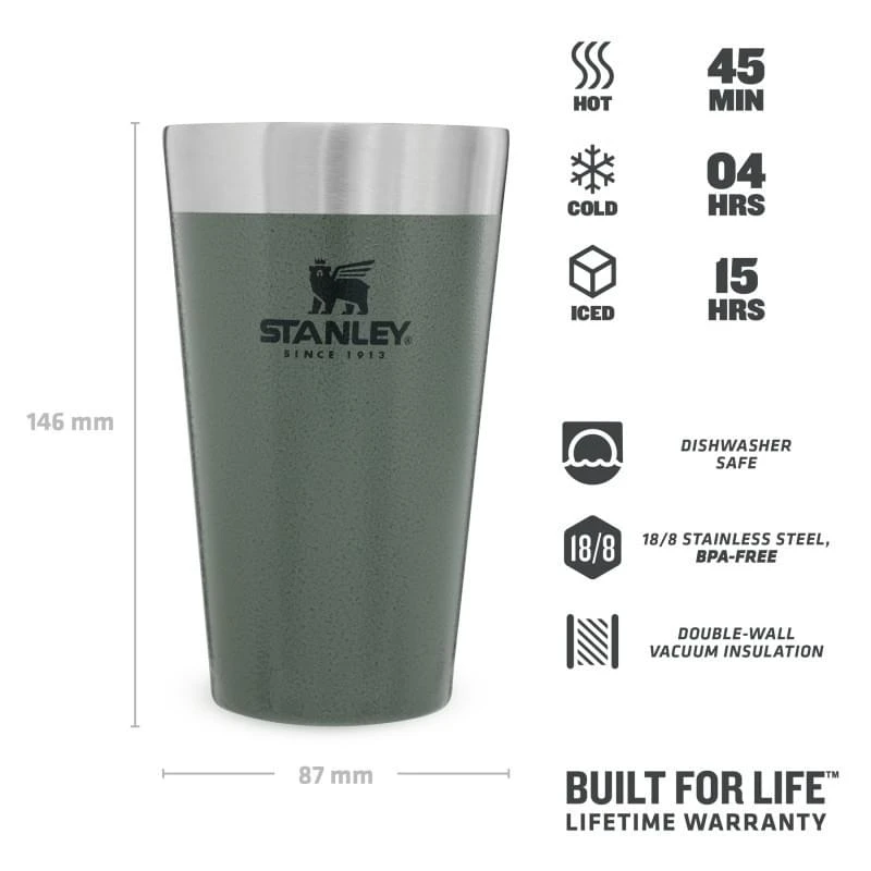 Stanley The Stacking Beer Pint 0,47L Groen 2 Stanley The Stacking Beer Pint 0,47L Groen - Afbeelding 2