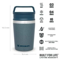 Stanley The Shortstack Travel Mug 0,23L Groen -Kampeeruitrustingswinkel 82261 stanley the shortstack travel mug 023l