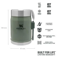 Stanley The Legendary Food Jar + Spork 0,4 L Groen 5 Stanley The Legendary Food Jar + Spork 0,4 L Groen -Kampeeruitrustingswinkel 83196 stanley the legendary food jar spork 04 l