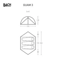 Bach Guam 3 / 3 Persoons Tent Donkergroen 7 Bach Guam 3 / 3 Persoons Tent Donkergroen -Kampeeruitrustingswinkel 96044 bach guam 3 3 persoons tent