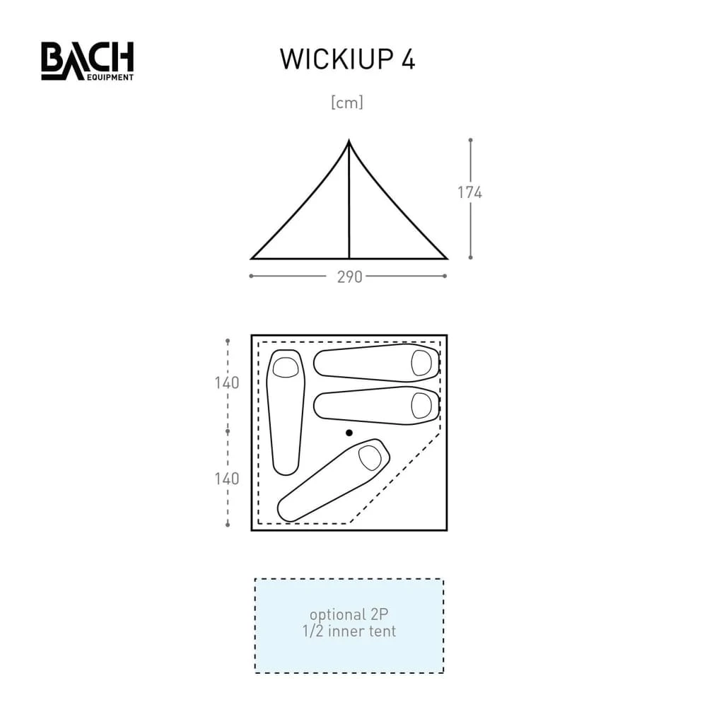 Bach Wickiup 4 / 4 Persoons Tent Donkergroen 4 Bach Wickiup 4 / 4 Persoons Tent Donkergroen - Afbeelding 4