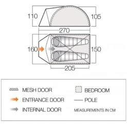 Vango Alpha 250 CLR / 2 Persoons Tent Blauw -Kampeeruitrustingswinkel 96952 vango alpha 250 clr 2 persoons tent