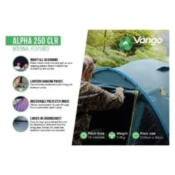 Vango Alpha 250 CLR / 2 Persoons Tent Blauw -Kampeeruitrustingswinkel 96954 vango alpha 250 clr 2 persoons tent