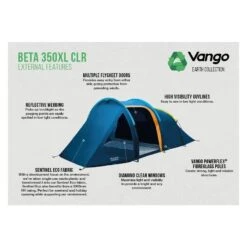 Vango Beta 350XL CLR / 3 Persoons Tent Blauw -Kampeeruitrustingswinkel 96963 vango beta 350xl clr 3 persoons tent
